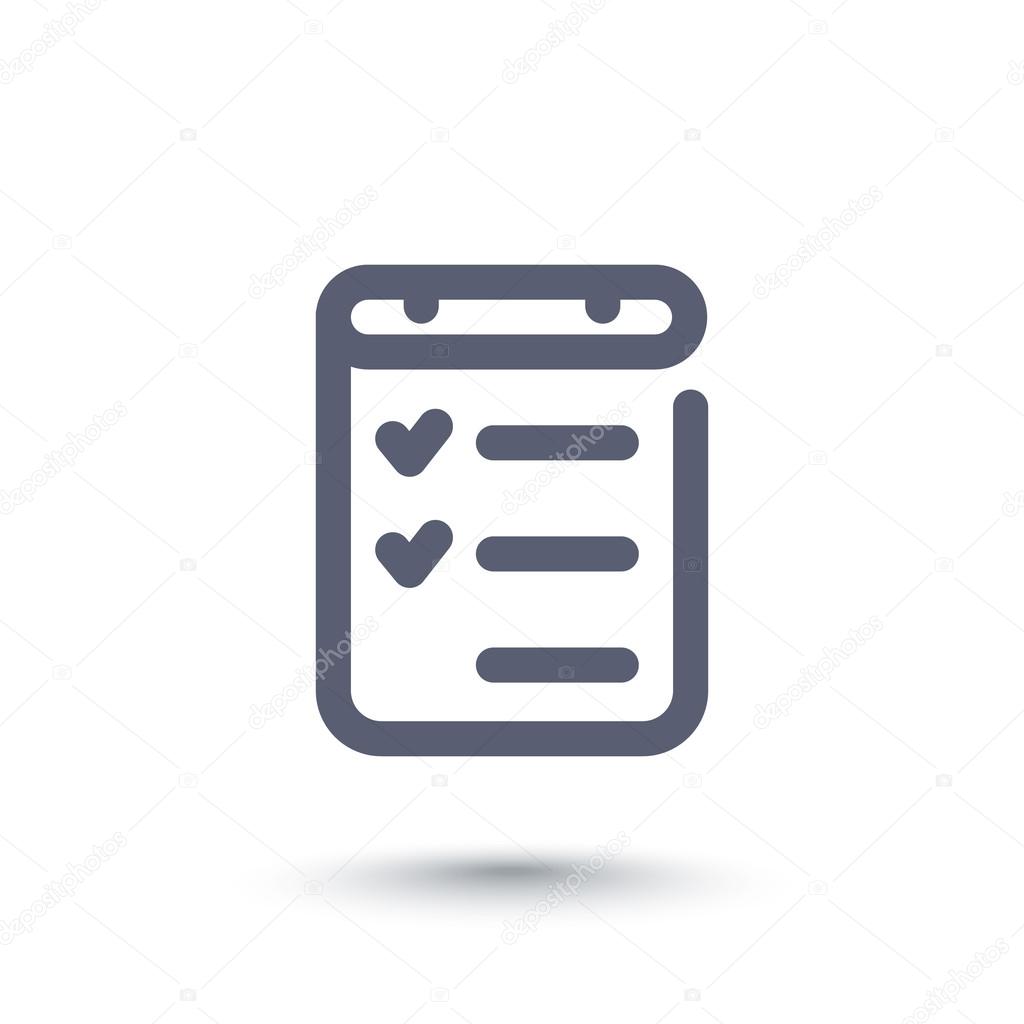 Checklist line icon, completed tasks, results
