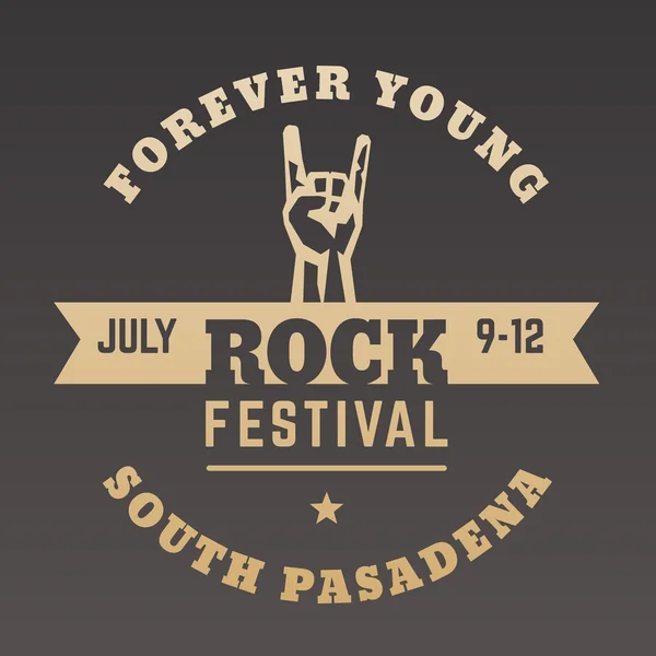 Rock festival poster, vector illustration — Stock Vector