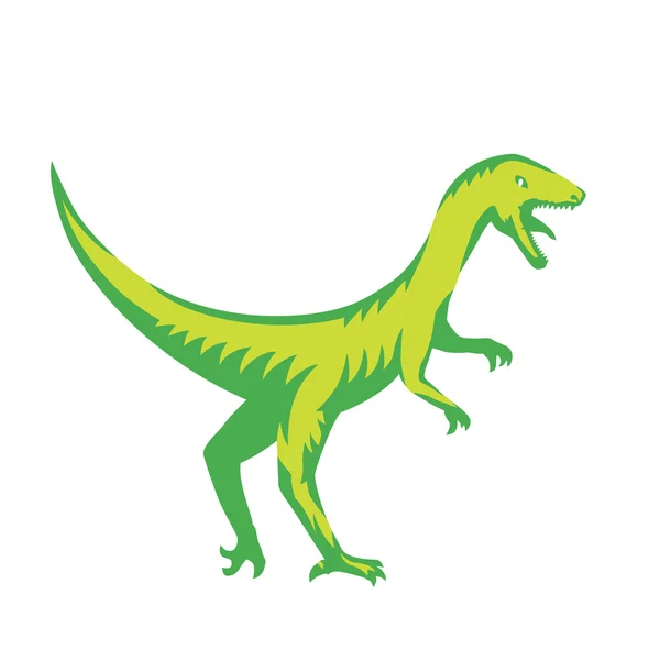 Velociraptor, predaceous dinosaurie på vit — Stock vektor