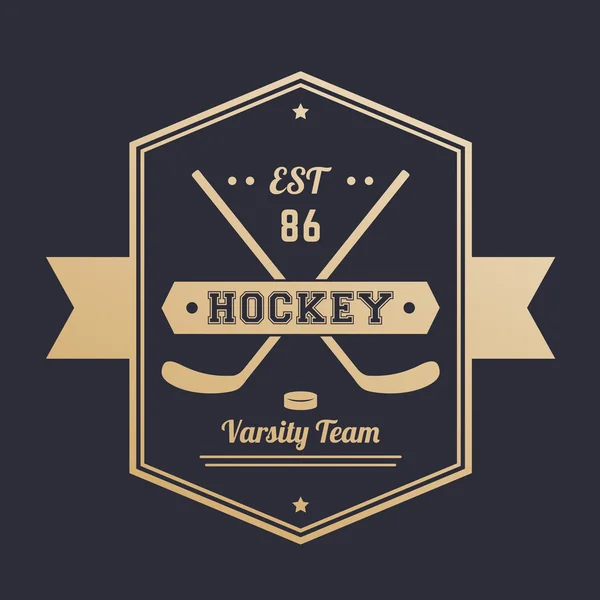 Hockey Vintage Emblem, Logo, Abzeichen — Stockvektor