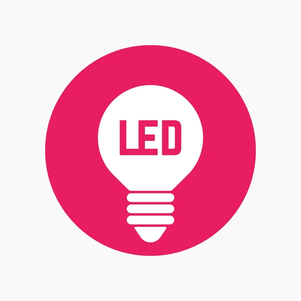 LED-Glühbirne Symbol, Lampe rundes Zeichen — Stockvektor
