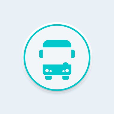 Otobüs simgesi, önden görünüm, vektör çizim