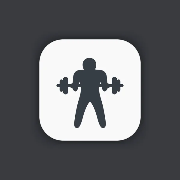 Bizeps-Curl-Symbol, Arm, Workout, Übung — Stockvektor