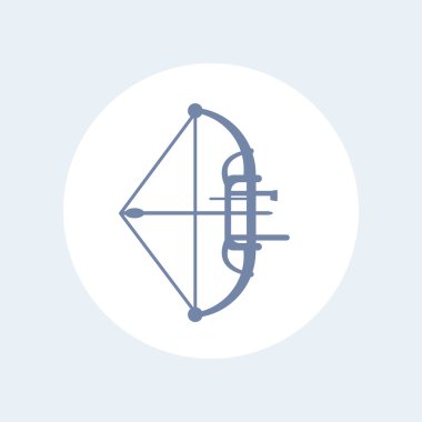 Bileşik yay simgesi üzerinde beyaz izole