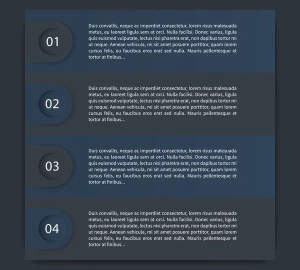 1,2,3,4 passos, cronograma, rótulos, elementos infográficos — Vetor de Stock