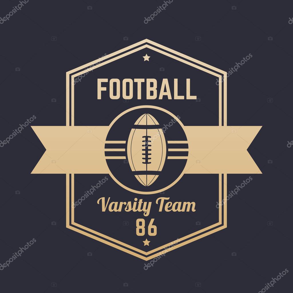American football vintage logo, badge, emblem, vector illustration