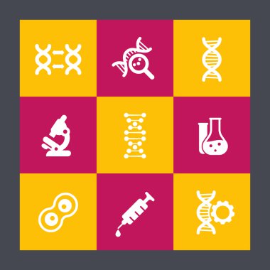 Genetik düz simgeler