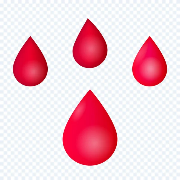 Gotas rojas de sangre — Vector de stock