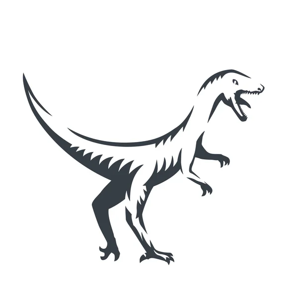Ο Βελοσιράπτορας, αρπακτικός δεινόσαυρος περίγραμμα, διανυσματικά εικονογράφηση — Διανυσματικό Αρχείο