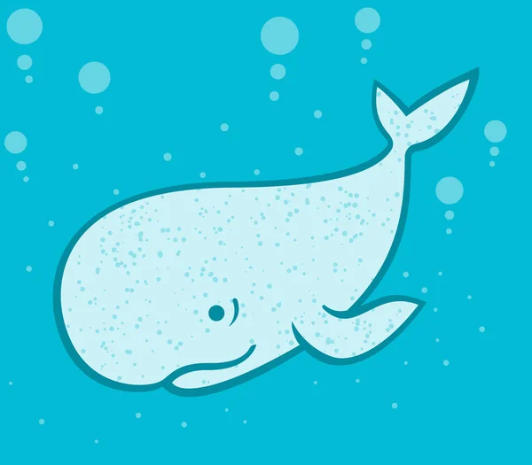 Balena, cartone animato cachalot vettoriale illustrazione — Vettoriale Stock