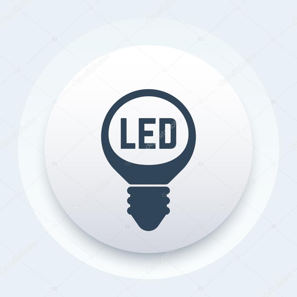 Led light bulb, lamp icon, vector illustration — Stock Vector © nexusby