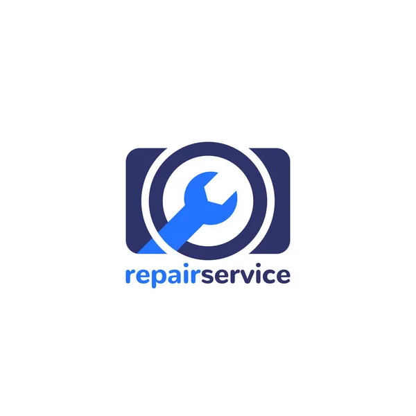 Camera repair service vector logo icon — Stock Vector