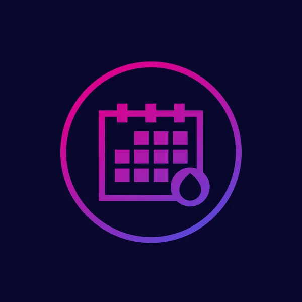 Menstruation calendar, menstrual cycle vector icon — Stock Vector
