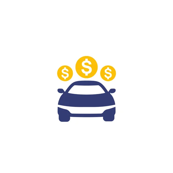 Icono de pagos de coche en blanco — Vector de stock