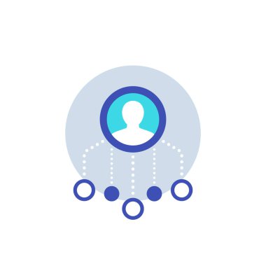 delegasyon ve yönetim simgesi, vektör