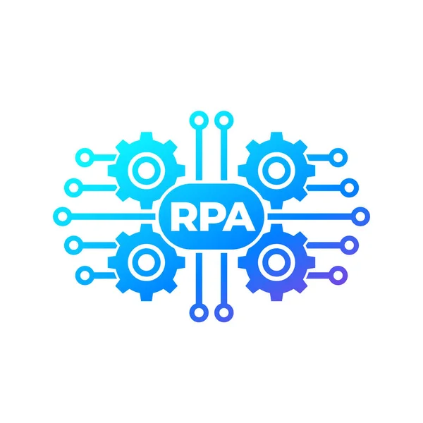 Icono de vector RPA, automatización de procesos robóticos — Vector de stock