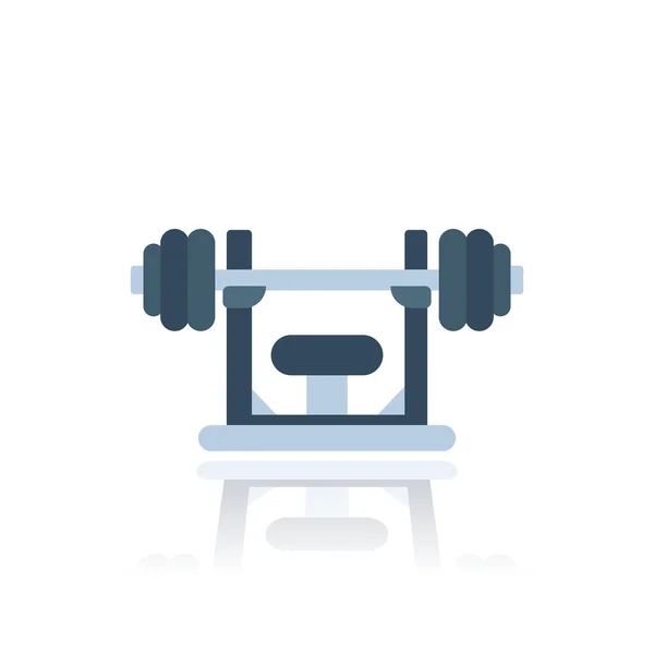 Barbell on the stand, vector icon — Stock Vector