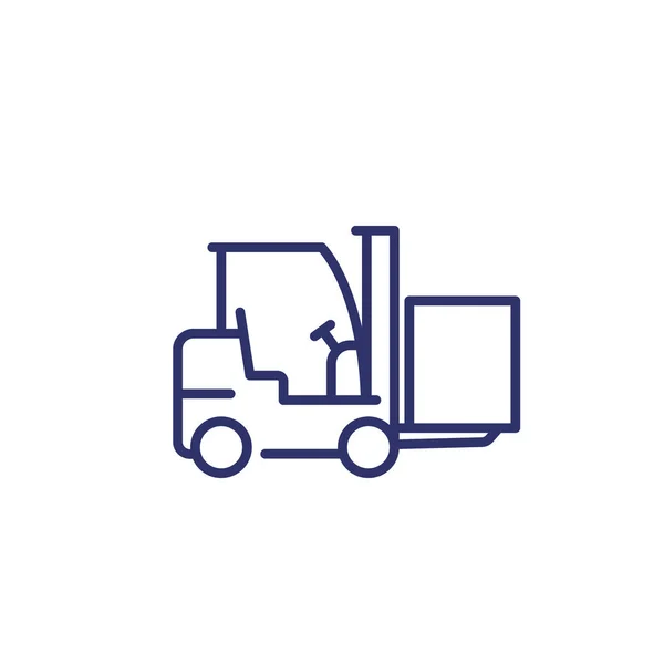 Φορτηγό περονοφόρο με εικονίδιο box line — Διανυσματικό Αρχείο
