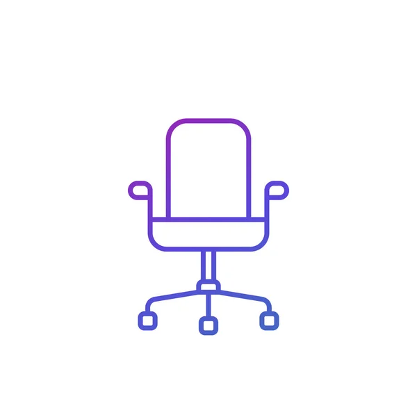 Kontorsstol linje ikon på vit, vektor — Stock vektor