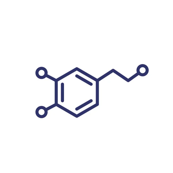 Μόριο ντοπαμίνης, εικονίδιο φορέα γραμμής — Διανυσματικό Αρχείο