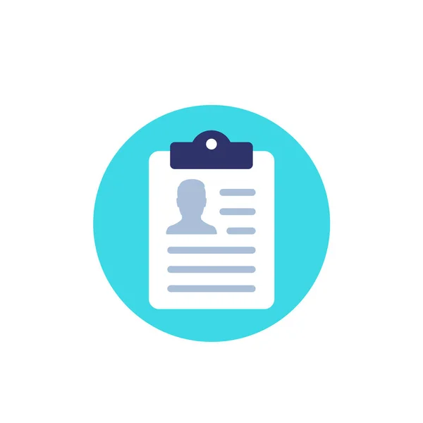 Dossier, profile icon with clipboard — Stock Vector