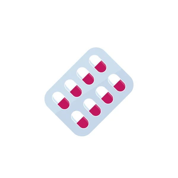 Tablettenpackung auf weiß, Vektor — Stockvektor