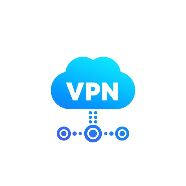 VPN vektorová ikona s cloudem — Stockový vektor