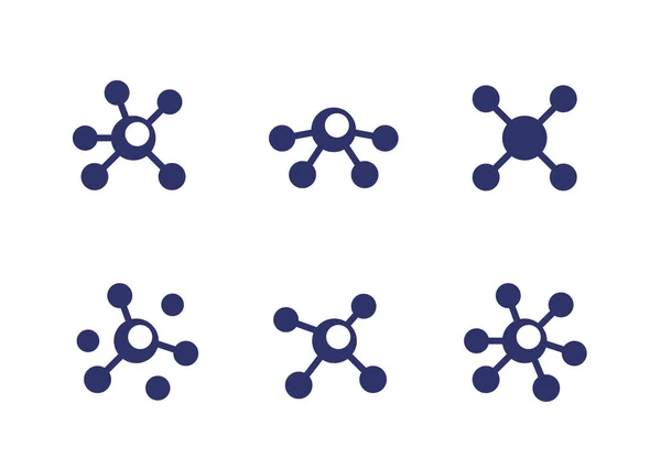 Conexões, conecte ícones no branco — Vetor de Stock