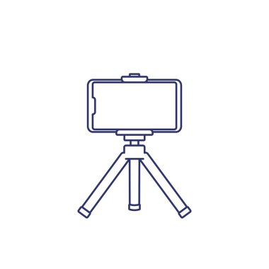 cep telefonu tripod üzerinde, satır simgesi