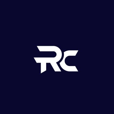 RC harfleri logo tasarımı, vektör