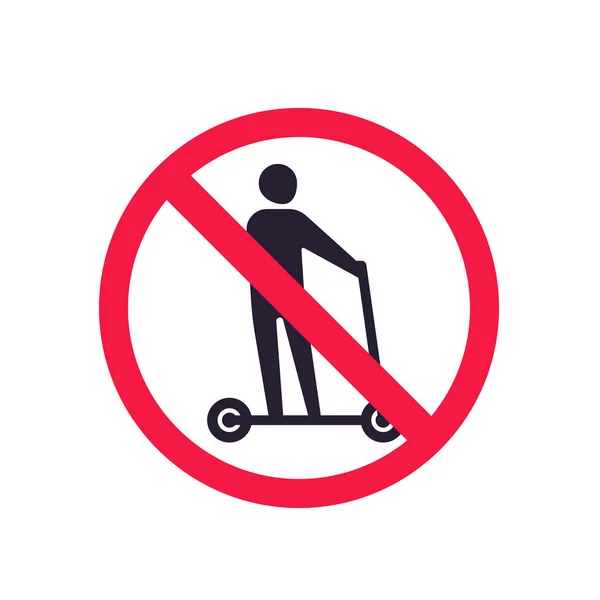 Kein Kick-Scooter-Vektorschild — Stockvektor