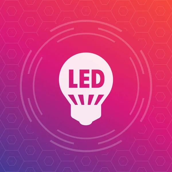 Icono de bombilla led, tecnología de ahorro de energía — Archivo Imágenes Vectoriales