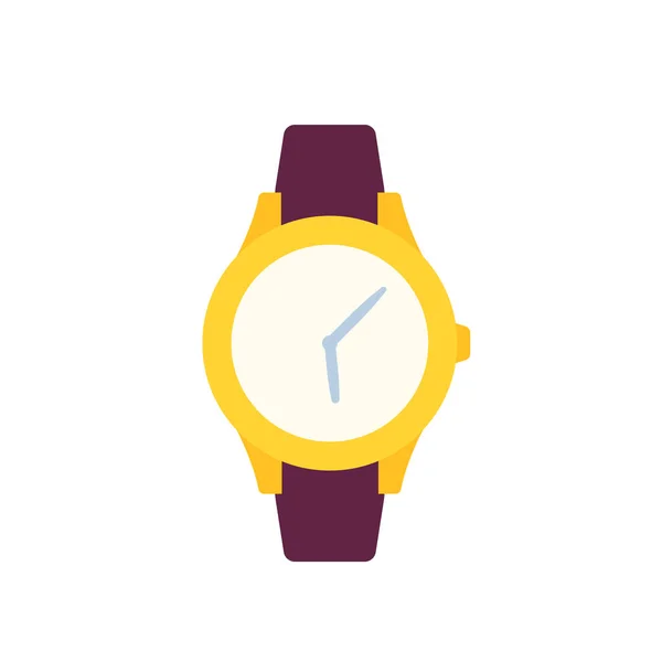 Saat vektör simgesi, beyaz üzerine klasik kol saati — Stok Vektör