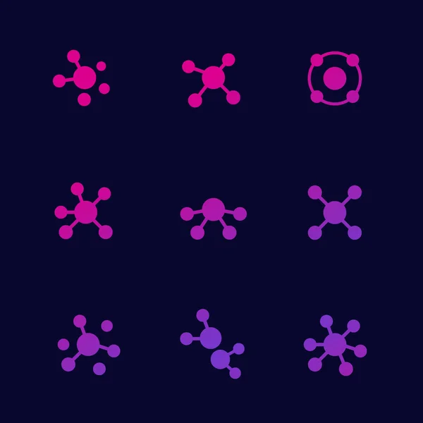 Verbindingen of verbind pictogrammen set, vector — Stockvector