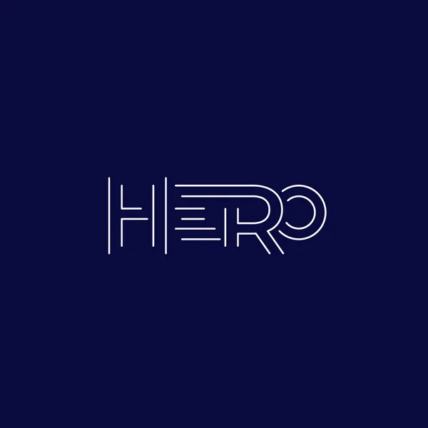 Hero logo design, line vector — Stock Vector