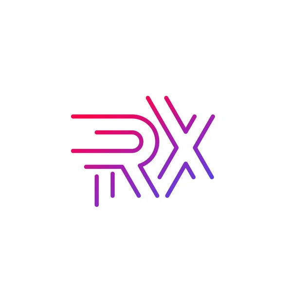 Logo de letras RX, estilo de línea — Archivo Imágenes Vectoriales