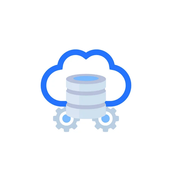 Icône de stockage de données avec nuage — Image vectorielle