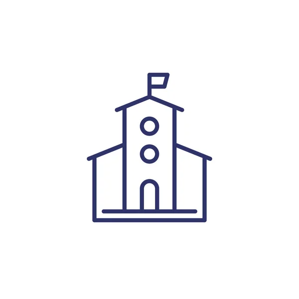 Edifício municipal ou ícone da linha da prefeitura — Vetor de Stock
