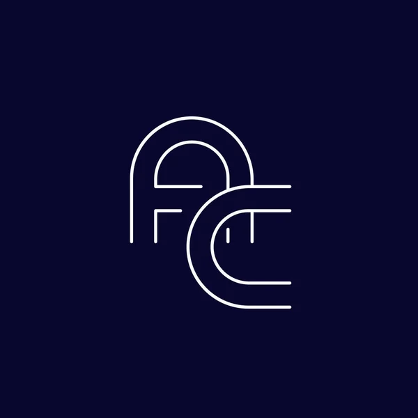 Logotipo del vector, letras de CA, diseño de línea mínima — Archivo Imágenes Vectoriales