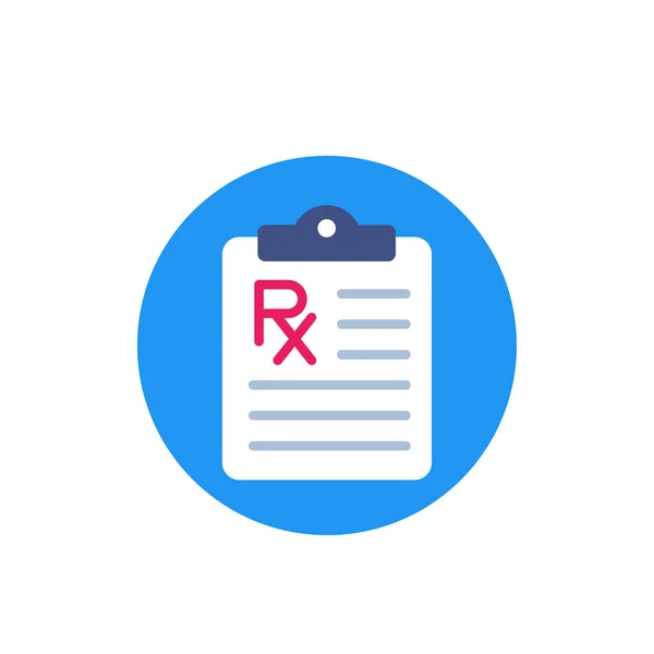 Medical prescription, medicine vector icon — Stock Vector