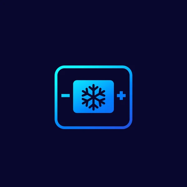Système de contrôle de refroidissement, icône vectorielle sur sombre — Image vectorielle