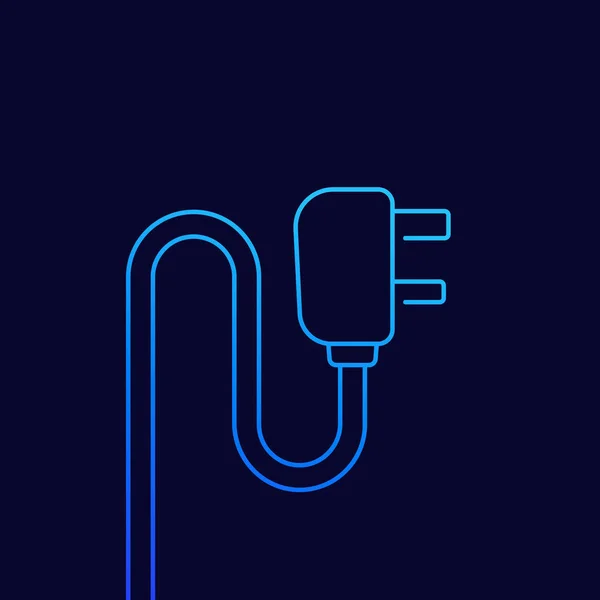 Uk dugó kábel, vonal ikon — Stock Vector