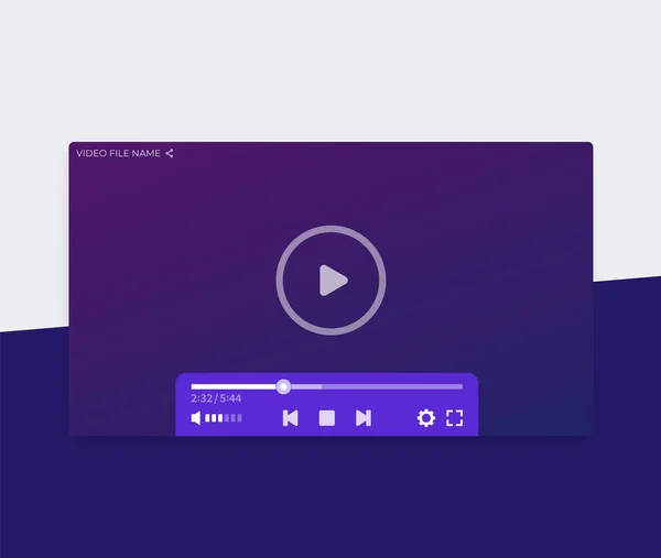 Videoplayer, Vektorui-Design — Stockvektor