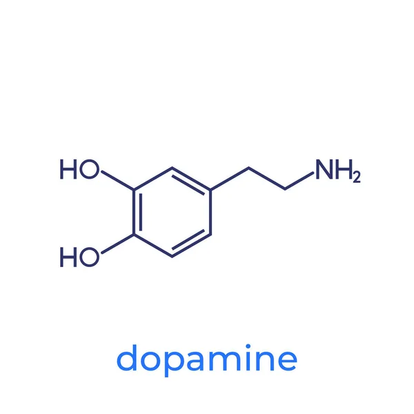 Μόριο ντοπαμίνης σε λευκό φορέα — Διανυσματικό Αρχείο