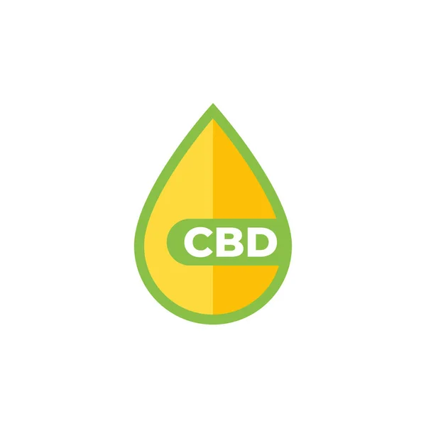 Значок вектора падения масла CBD на белом — стоковый вектор