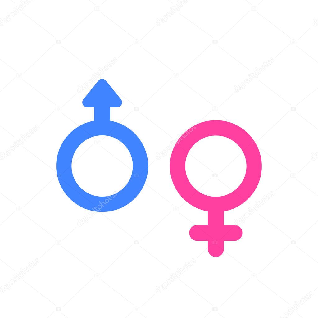 gender icons on white, vector