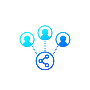 İnsanlar beyazda simge paylaşıyor