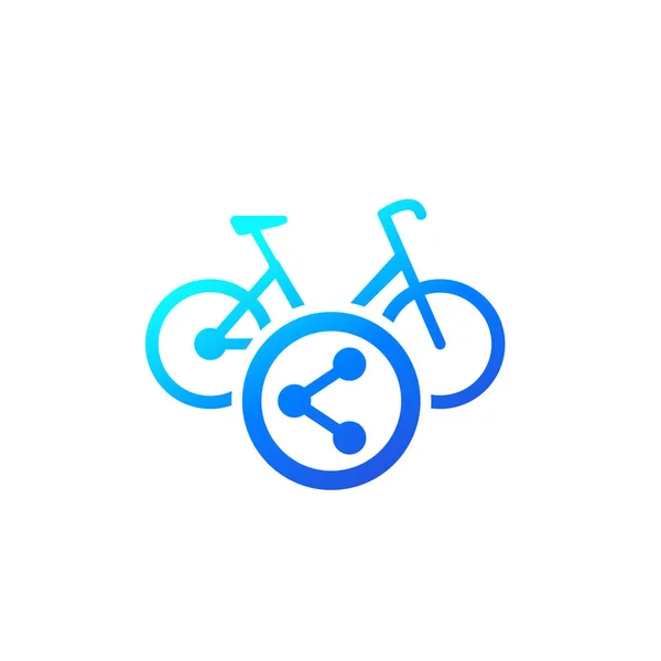 Ícone de compartilhamento de bicicleta no branco — Vetor de Stock