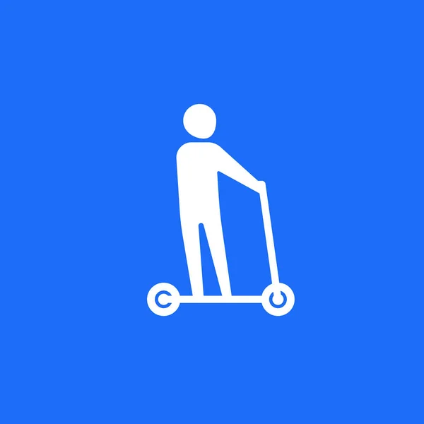 Kick scooter icon with man — Stock Vector