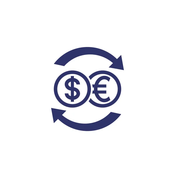 Dollar to euro exchange icon — Stock Vector